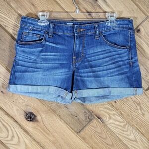 Mossimo Denim Shorts Womens 8 Fit 3 Cuffed Premium Denim Blue